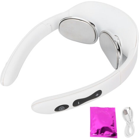 Massageur Cervical Électrique Pliant avec Fonction Chaleur - Appareil de Massage du Cou Blanc