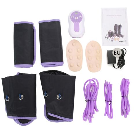 Massageur de jambes électrique à compression pour mollets et chevilles, avec bandes de circulation et prise UE 110‑240V
