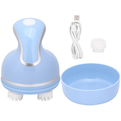 Massageur de Tête Électrique Multifonction, Soulagement des Douleurs et Massage du Cuir Chevelu, Appareil de Pétrissage Bleu