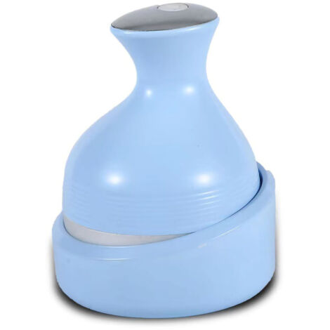 Massageur de Tête Électrique Rechargeable, Appareil de Soin Capillaire avec Fonction Pétrissage et Nettoyage, Bleu