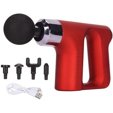 Massageur Musculaire Électrique Portable Rouge, Thérapie par Fréquences pour Détente et Fitness