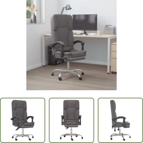Massaggiante -  Poltrona da Ufficio Massaggiante Reclinabile Grigio Similpelle
