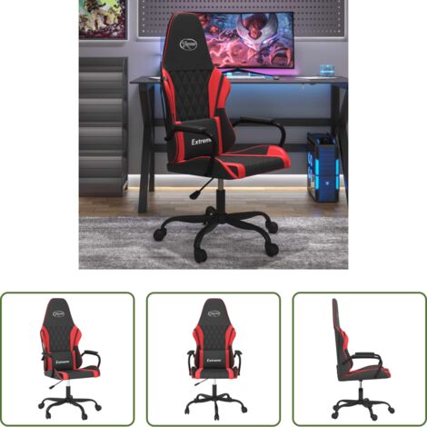 Massaggiante -  Sedia da Gaming Massaggiante Rosso e Nero in Similpelle