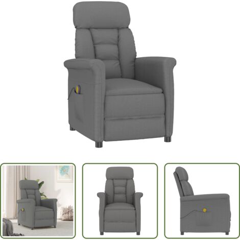 Massaggio a 6 punti -  Sedia da massaggio Grigio scuro 70.5 x 96.5 x 95 cm Poliestere