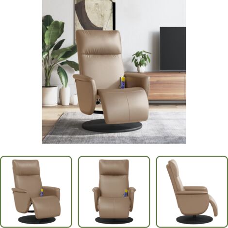 Massaggio -  Poltrona Reclinabile Massaggi Poggiapiedi Cappuccino Similpelle