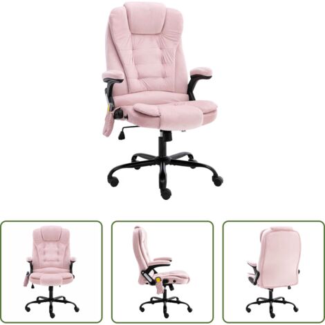 Massaggio -  Sedia da Ufficio Massaggiante Rosa in Velluto