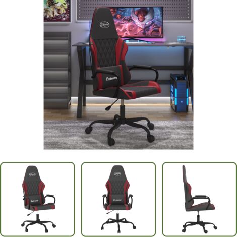 Massaggio -  Sedia Gaming Massaggio Nero e Rosso Vino in Similpelle