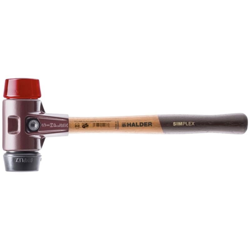 Marteau de protection Halder simplex avec corps en acier moulé et manche en bois ø 60 mm Position caoutchouc / plastique - 3026.060