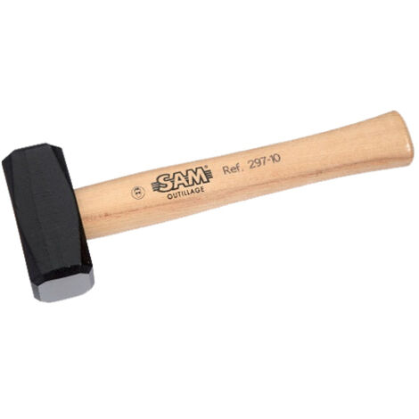 Massettes carrées à tête forgée 1kg - manche frêne droit - SAM OUTILLAGE 297-10