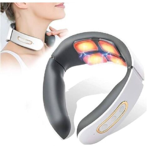 Masseur Cervical- 6 modes masseur 9 étapes masseur Cervical masseur 4 têtes massage pulsé et fonction de chauffage thermostatique pour soulager les douleurs au cou