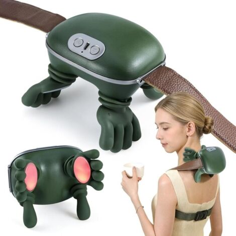 Masseur Cervical Chauffant 4D – Appareil De Massage Cou Épaules Dos – Massage Nuque Chauffant 3 Niveaux + 2 Températures – Masseur