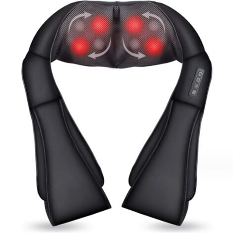 Masseur Cervical, Massage Dos et Cou Épaules avec Chauffage,Appareil de Massage Shiatsu Électrique avec Sac de Rangement,3D-rotation Vitesse Réglable, Cadeaux pour Meres Papa Femme Homme,Noir