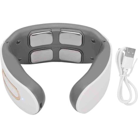 Masseur de nuque sans fil à 9 vitesses, masseur électrique pour le soin des cervicales, blanc, rechargeable - AquaForge