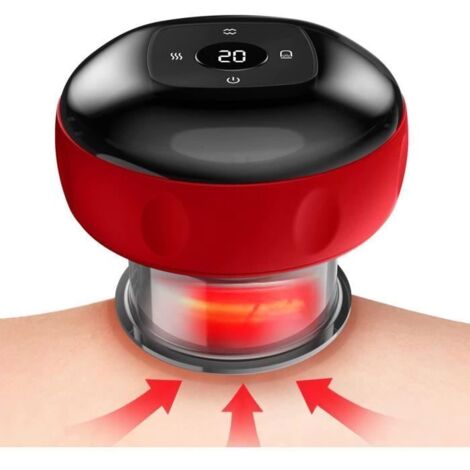 Masseur de Ventouses Électrique Thérapie de Ventouses 3 en 1 GOTOSEEU - 12 Vitesses - Chauffage à Lumière Rouge