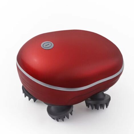 Masseur électrique pour le cuir chevelu pour la croissance des cheveux, soulagement de la pression du cuir chevelu étanche portable, masseur pour chat rouge