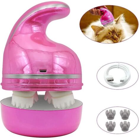 Masseur pour chat portable avec poignée de chargement, masseur multifonctionnel rotatif 3D pour animaux de compagnie, pour chat et chien.