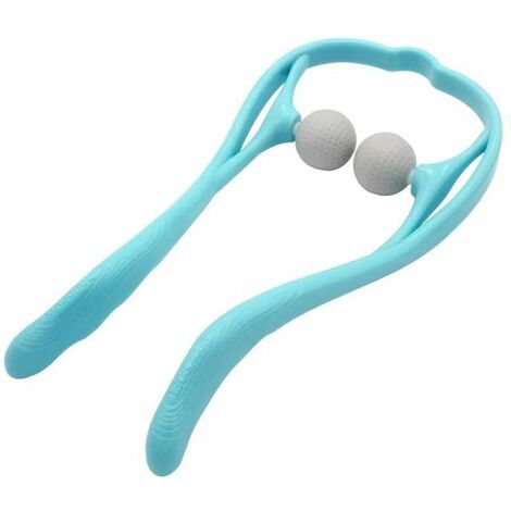 Masseur Shiatsu pour cou et épaule avec point de déclenchement des tissus profonds, massage manuel auto-musculaire pour soulager les douleurs musculaires, bleu