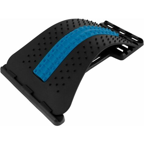 Masseurs pour le dos, Magic stretcher fitness, entraîneur dorsal pour le soulagement des maux de dos correcteur de posture pour la tension musculaire (Bleu Noir)