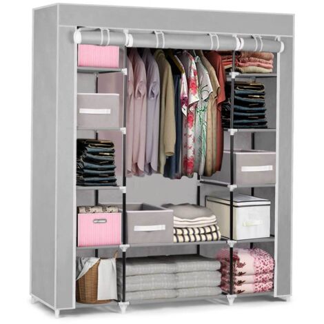 Massido grande armadio tessile con cassetti - grigio