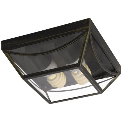 MASSIVE - APPLIQUE DA ESTERNO BABYLON CON GRIGLIA E27 23W NERO IP44
