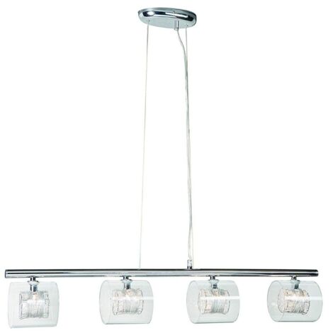 MASSIVE - Callas Lampadario Moderno, in Metallo, con 4 Cilindri in Vetro, Max 40 W
