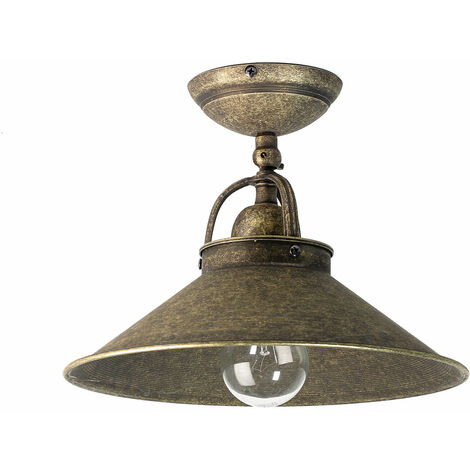 Massive Messinglampe Deckenleuchte Vintage in Bronze Antik - Bronze Antik matt