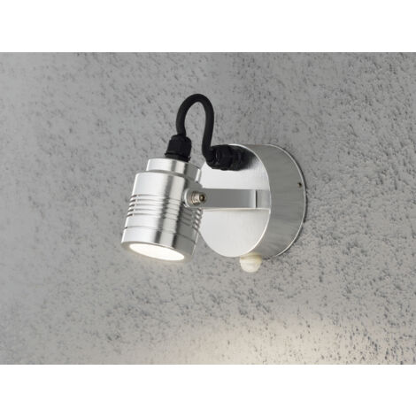 Massiver Aluminium Wandspot MONZA, Bewegungsmelder, schwenkbar, 240 Lm