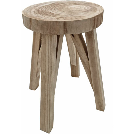 SPETEBO Massivholz Hocker natur - 40 x 28 cm - Sitzhocker Blumenhocker Beistelltisch Pflanzenständer