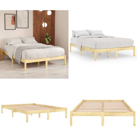Massivholzbett 180x200 cm - Holzbett - Massivholzbette - Kiefernholzbett - Doppelbett - Boxspringbettrahmen - Home & Living