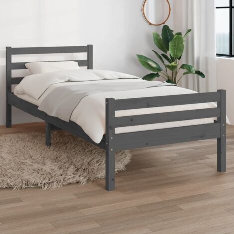 Massivholzbett Grau 100x200 cm vidaXL