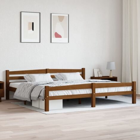 Massivholzbett Honigbraun Kiefer 200x200 cm vidaXL