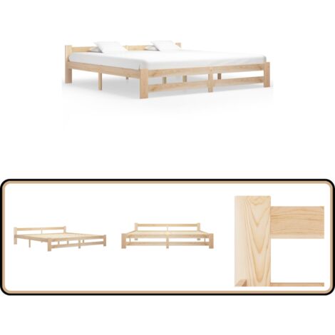 Massivholzbett Kiefer 200x200 cm - Massivholzbette - Kiefernbett - Doppelbett - Bettgestell - Bettrahmen