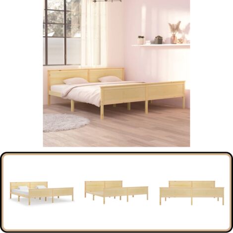 Massivholzbett Kiefer 200x200 cm - Massivholzbette - Kiefernbett - Doppelbett - Bettgestell - Holzbettrahmen