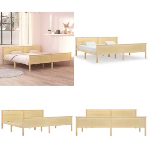 Massivholzbett Kiefer 200x200 cm - Massivholzbette - Kiefernbett - Doppelbett - Bettgestell - Holzbettrahmen - Home & Living