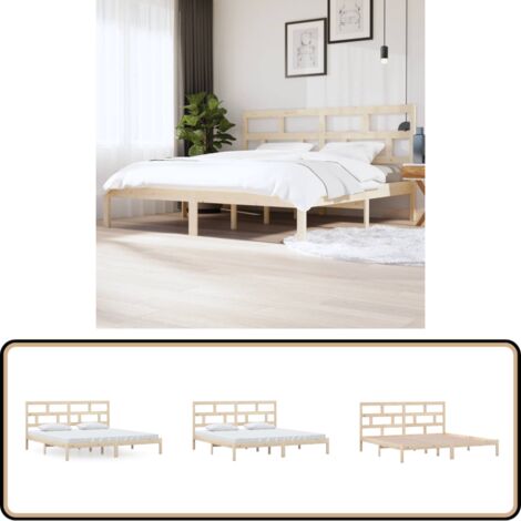 Massivholzbett Kiefer 200x200 cm - Massivholzbette - Kiefernbett - Doppelbett - Bettgestell - Modernes Bett