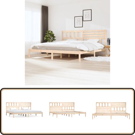 Massivholzbett Kiefer 200x200 cm - Massivholzbette - Kiefernbett - Doppelbett - Holzbettrahmen - Bettgestell