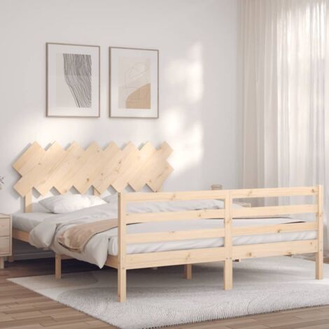 Massivholzbett mit Kopfteil 160x200 cm vidaXL