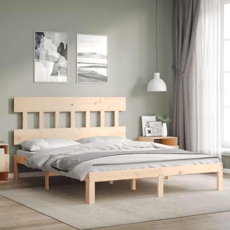Massivholzbett Mit Kopfteil 160x200 Cm Vidaxl 553852