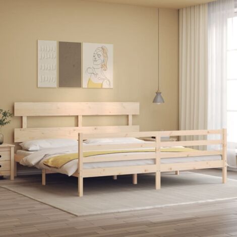 Massivholzbett mit Kopfteil vidaXL