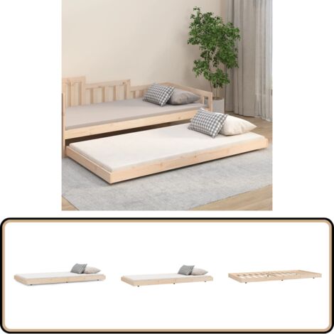 Massivholzbett ohne Matratze 100x200 cm Kiefernholz - Holzbett - Kiefernholzbett - Massives Holzbett - Doppelbett - Bettgestell