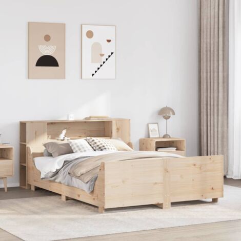 Massivholzbett ohne Matratze 135x190 cm Kiefernholz vidaXL
