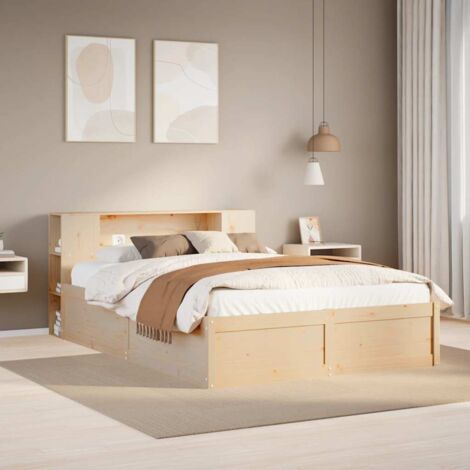 Massivholzbett ohne Matratze 135x190 cm Kiefernholz vidaXL