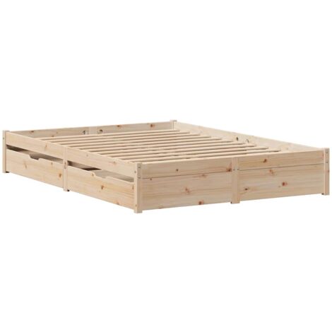 Massivholzbett ohne Matratze 140x190 cm Kiefernholz vidaXL