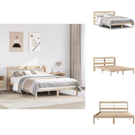 Massivholzbett ohne Matratze 160x200 cm Kiefernholz - Bettgestell - Bettgestelle - Bettrahmen - Bett