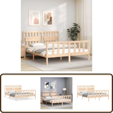 Massivholzbett ohne Matratze 160x200 cm Kiefernholz - Holzbett - Kiefernholzbett - Massives Holzbett - Doppelbett - Bettgestell