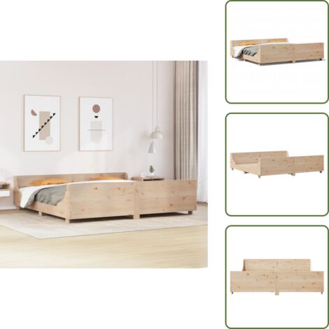 Massivholzbett ohne Matratze 180x200 Kiefernholz - Holzbett - Kiefernholzbett - Massives Holzbett - Boxspringbetten - Doppelbett