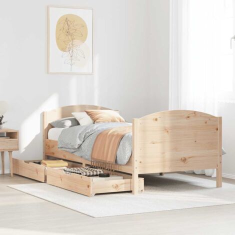 Massivholzbett ohne Matratze 75x190 cm Kiefernholz vidaXL