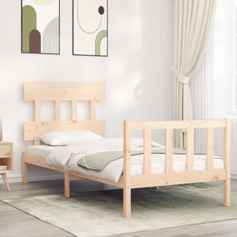 Massivholzbett ohne Matratze 90x200 Kiefernholz vidaXL