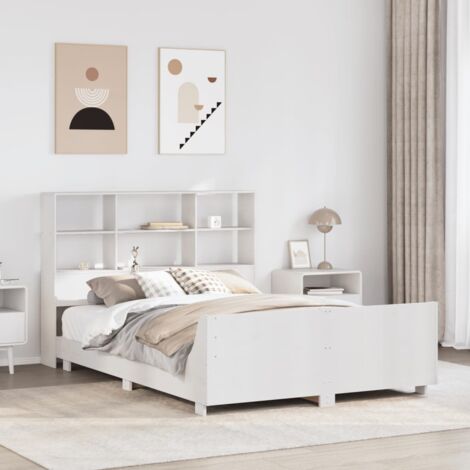 Massivholzbett ohne Matratze Weiß 140x200 cm Kiefernholz vidaXL
