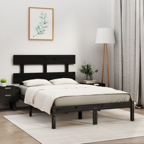 Massivholzbett Schwarz 200x200 cm vidaXL